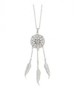 The Love Silver Collection Sterling Silver Large Statement Dreamcatcher Necklace