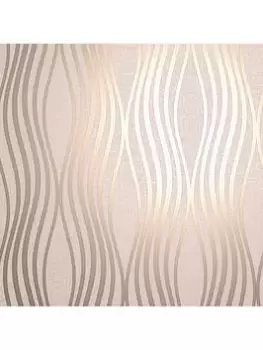 Fine Decor Quartz Wave Wallpaper In Blush