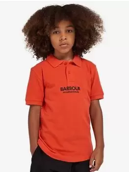 Barbour International Boys Formular Polo - Orange, Size 8-9 Years