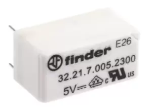 Finder, 5V dc Coil Non-Latching Relay SPNO, 6A Switching Current PCB Mount Single Pole, 32.21.7.005.2300