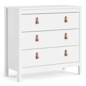 Barcelona Chest of 3 Drawers, white