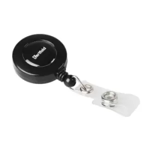 Black Line ID Badge Reels with strap clip [Pack 10]