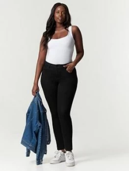 Evans Regular Skinny Jeans - Black, Size 26, Women