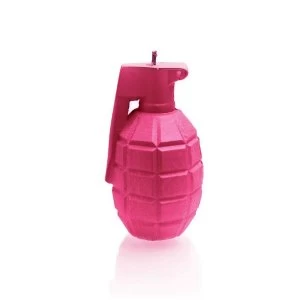 Dark Pink Small Grenade Candle