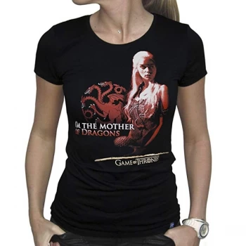 Game Of Thrones - "Mother of dragons" Womans XL T-Shirt - black