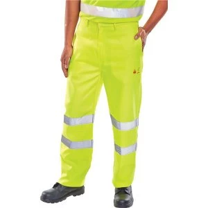 Click Fireretardant Anit Static 44" Waist with Tall Leg Safety Trousers Saturn Yellow