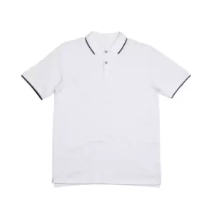 Mantis Mens The Tipped Polo Shirt (M) (White/Navy)