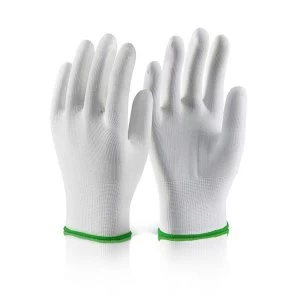 Click2000 Polyester Knitted Liner Glove XL White Ref EC11XL Pack 10 Up