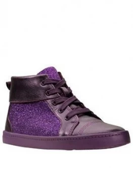 Clarks City Oasis High Top, Purple, Size 4 Younger