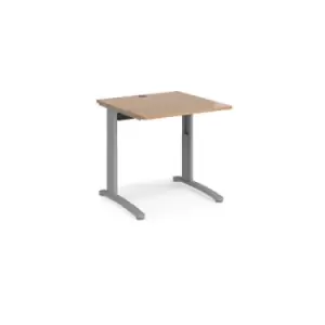 Office Desk Wheelchair Friendly Rectangular Desk 800mm Beech Tops With Silver Frames TR10