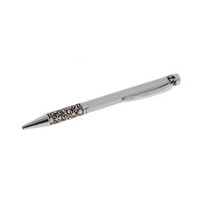 Stratton Ballpoint Pen - Silver Floral Etched