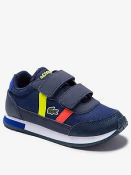 Lacoste Boys Partner 0320 Strap Trainer - Navy, Size 8 Younger