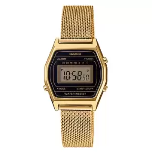 Casio Collection Quartz Black Dial Gold PVD Milanese Bracelet Unisex Watch LA690WEMY-1EF