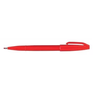Pentel Sign S520 B Water Based Non Permanent Fibre Tipped Pen Red Pack of 12