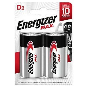Energizer Max D 1.5V Alkaline Batteries 2 pack
