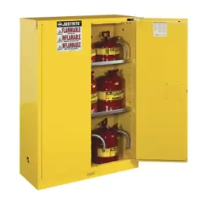 Justrite FM safety cupboards, HxWxD 1651 x 1092 x 457 mm, self-closing doors, for water hazardous media, yellow