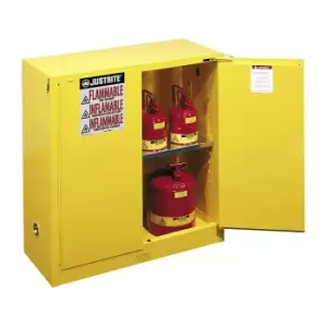 Justrite FM safety cupboards, HxWxD 1118 x 1092 x 457 mm, self-closing doors, for water hazardous media, yellow