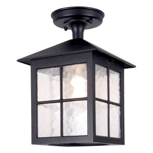 1 Light Outdoor Ceiling Lantern Black IP43, E27