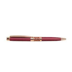 Stratton Ballpoint Pen - Red Lacquer & Rose Gold Plated