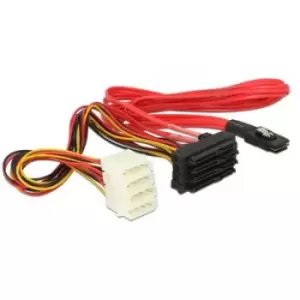 Delock Hard drives Cable [1x Mini SAS plug (SFF-8087) - 4x SATA plug 7+15-pin, IDE power plug 4-pin] 0.50 m Red, Yellow, Black