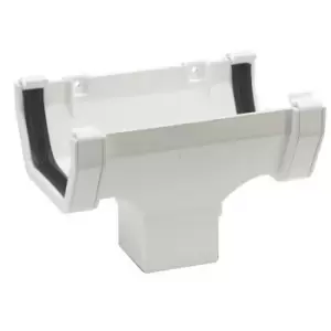 Polypipe Square Gutter Running Outlet - 112mm - White