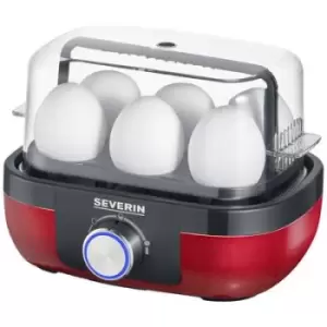 Severin 3168 Egg boiler BPA-free, with graduated beaker, with egg piercer Red (metallic), Black