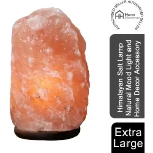 Haven Himalayan Crystal Handcrafted Salt Lamp Wooden Base, Extra Extra Large