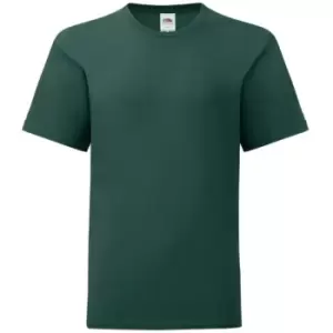Fruit Of The Loom Childrens/Kids Iconic T-Shirt (7-8 Years) (Forest Green)