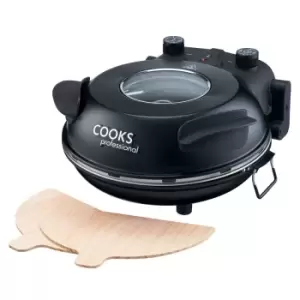 Cooks Professional Authentic Stone Baked Pizza Maker Oven Black