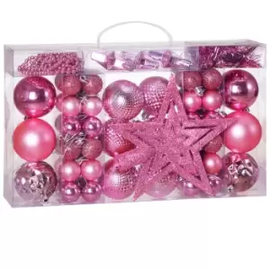 Christmas Tree Baubles Set Xmas Balls Decorations Ornaments Sphere Colour Choice Candy Pink