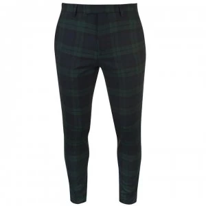 Twisted Tailor Twisted Mens Ginger Tartan Suit Trousers - Green
