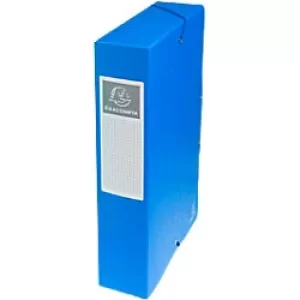 Exacompta Elasticated Box File 60mm, A4, Blue, Pack of 8