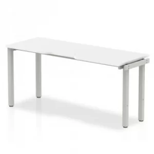 Trexus Bench Desk Single Extension Silver Leg 1400x800mm White Ref