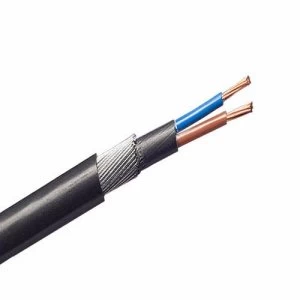 Zexum 10mm 2 Core 73A Brown Blue 6942X Steel Wire Armoured SWA Outdoor Mains Power Cable - 50 Meter