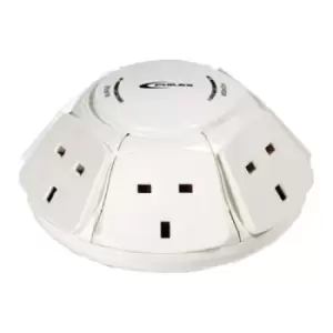 Jedel PowerDome Multi Socket Extension Dome 6-Way 1M Cable 13A...