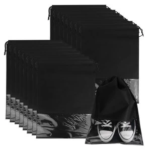 Travel Shoe Bags - Set of 18 Pukkr Black