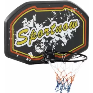 Sportnow - Wall Mounted Basketball Hoop, Mini Basketball Hoop and Net, Red - Black, Red and Yellow