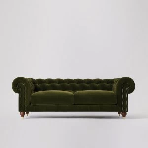 Swoon Winston Velvet 3 Seater Sofa - 3 Seater - Fern