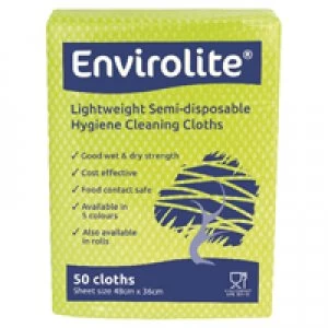 Envirolite Lightweight 480x360mm Yellow All Purpose Cloths ELF500