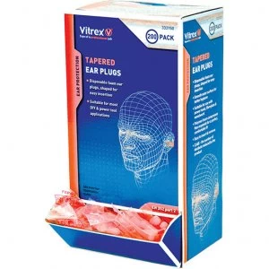 Vitrex Tapered Disposable Ear Plugs Pack of 100