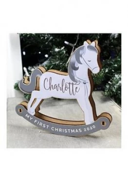 Personalised My First Christmas Decoration Rocking Horse