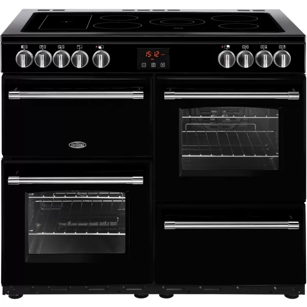 Belling Farmhouse100E 100cm Electric Range Cooker with Ceramic Hob - Black - A/A Rated