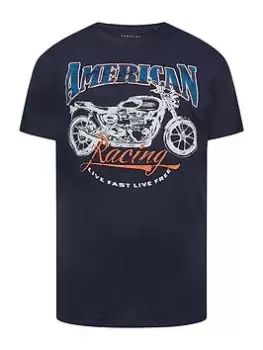 BadRhino American Motor Racing T-Shirt - Blue Size 7-8Xl, Men