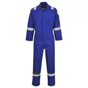 Biz Flame Mens Flame Resistant Lightweight Antistatic Coverall Royal Blue Large 32"