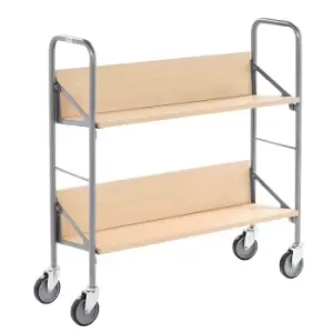 Archive Book Trolley with 2 white shelves - 920 x 900 x 300mm