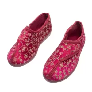 Zedzzz Womens/Ladies Janice Touch Fastening Floral Slippers (3 UK) (Wine)