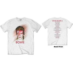David Bowie - Bowie Is Unisex Large T-Shirt - White