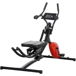 Homcom - Abs Trainer and Exercise Bike w/ Adjustable Heights and Resistance - Black and Red