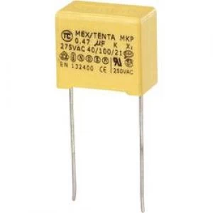 MKP X2 suppression capacitor Radial lead 0.47 uF 275 V AC 10 15mm L x W x H 19 x 11 x 18mm MKP X2