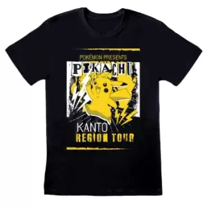 Pokemon Unisex Adult Kanto Region Tour T-Shirt (S) (Black)
